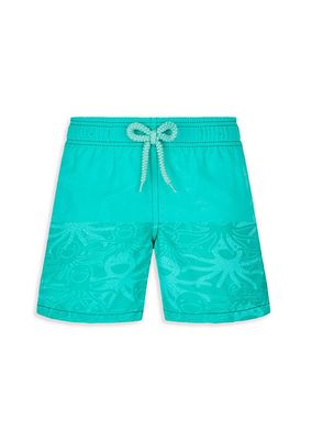 Little Boy's & Boy's Octopus-Print Swim Shorts
