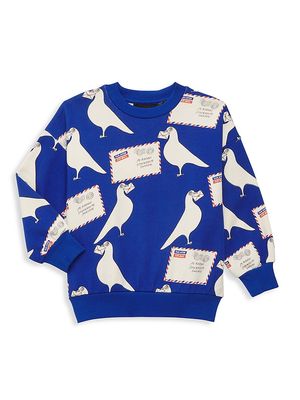 Little Boy's & Boy's Pigeon Print Sweatshirt - Blue - Size 4 - Blue - Size 4