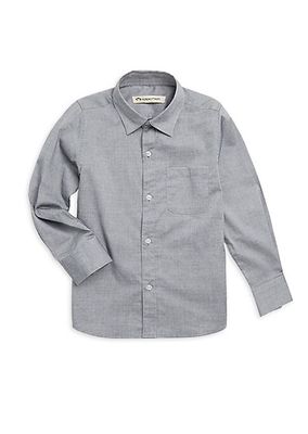 Little Boy's & Boy's Pindot Casual Cotton Button-Down Shirt