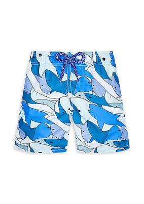 Little Boy's & Boy's Shark Print Swim Trunks