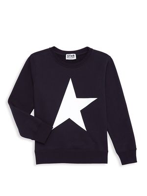 Little Boy's & Boy's Star Graphic Crewneck Sweatshirt - Dark Blue - Size 10 - Dark Blue - Size 10