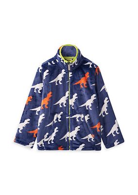 Little Boy's & Boy's T-Rex Fuzzy Fleece Zip-Up Jacket