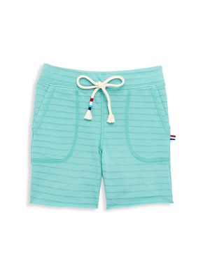 Little Boy's & Boy's Tonal Stripe Shorts - Blue - Size 10