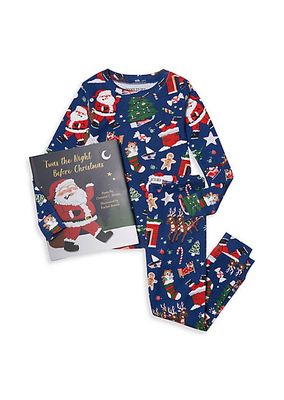 Little Boy's & Boy's Twas The Night Before Christmas Pajama & Book Set