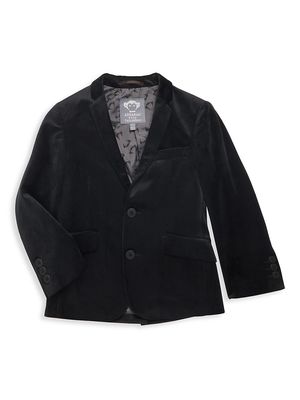 Little Boy's & Boy's Velvet Suit Blazer - Black Velvet - Size 7