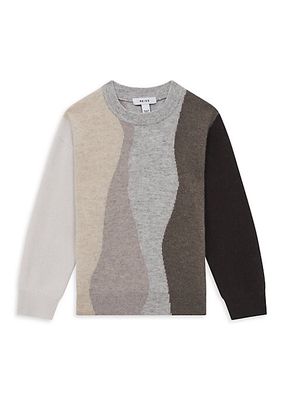 Little Boy's & Boy's Wool Colorblock Crewneck Sweater