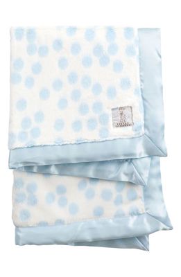 Little Giraffe Confetti Satin Trim Blanket in Blue