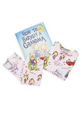 Little Girl's 3-Piece How To Babysit Grandma Book & Pajama Set