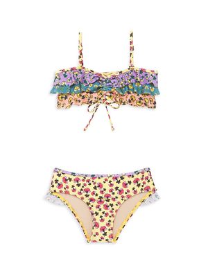 Little Girl's & Girl's 2-Piece Tiggy Spliced Frill Bikini Set - Spliced Ditsy Floral - Size 2 - Spliced Ditsy Floral - Size 2