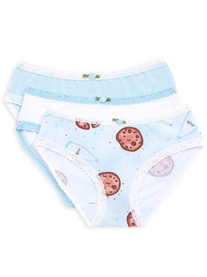 Little Girl's & Girl's 3-Pack Cookie Brief Set - Blue - Size 6 - Blue - Size 6