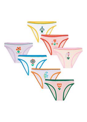 Little Girl's & Girl's 7-Pack Flower Days of the Week Underwear Set