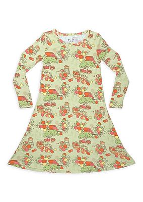 Little Girl's & Girl's Apple Orchard Long-Sleeve Dress