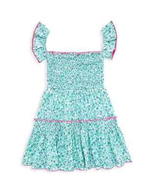 Little Girl's & Girl's Aurora Mini Dress - Aqua Anemone - Size 8 - Aqua Anemone - Size 8