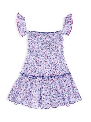 Little Girl's & Girl's Aurora Mini Dress - Blue Magnolia - Size 12 - Blue Magnolia - Size 12
