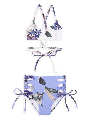 Little Girl's & Girl's Botanical Cutout 2-Piece Bikini - Spring - Size 4 - Spring - Size 4