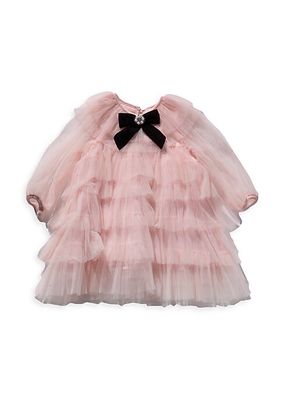 Little Girl's & Girl's Bow-Accented Layered Dress
