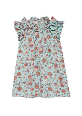 Little Girl's & Girl's Brita Print Flutter Sleeve Dress