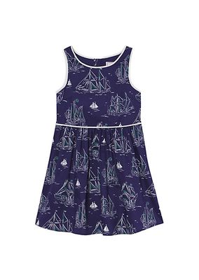 Little Girl's & Girl's Charlotte Commodore Print Dress