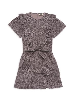 Little Girl's & Girl's Charlotte Ruffle-Trimmed Dress - Noir - Size 8 - Noir - Size 8