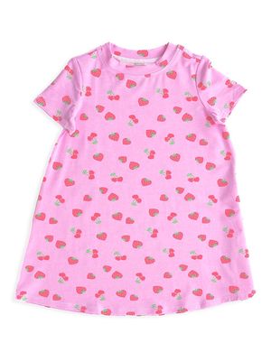 Little Girl's & Girl's Cherry Berry Short Sleeve Lounge Dress - Pink - Size 2