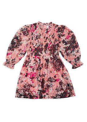 Little Girl's & Girl's Cherry Blossom Smocked Dress