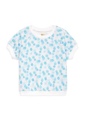 Little Girl's & Girl's Chloe Floral Sweatshirt - Ocean Blue - Size 6 - Ocean Blue - Size 6