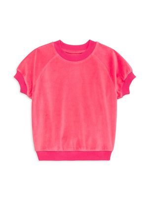 Little Girl's & Girl's Chloe Velour Sweatshirt - Cherry Heart - Size 8 - Cherry Heart - Size 8