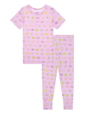 Little Girl's & Girl's Cleo 2-Piece Short-Sleeved Pajama Set - Light Purple - Size 8