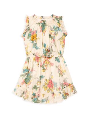 Little Girl's & Girl's Clover Flip Dress - Honey Peony Floral - Size 12