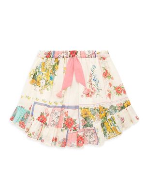 Little Girl's & Girl's Clover Flip Skirt - Patch Painted Floral - Size 2 - Patch Painted Floral - Size 2