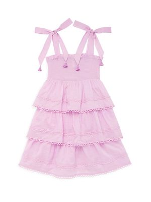 Little Girl's & Girl's Clover Shirred Tiered Dress - Lilac - Size 2 - Lilac - Size 2
