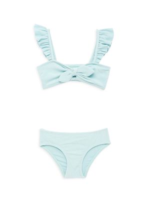 Little Girl's & Girl's Clover Tie Bikini - Pale Blue - Size 2 - Pale Blue - Size 2