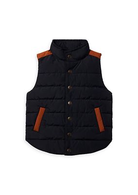 Little Girl's & Girl's Contrast Trim Quilted Vest