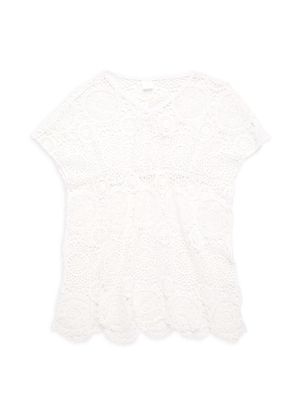Little Girl's & Girl's Crochet Kaftan - White - Size 4 - White - Size 4