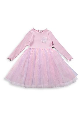 Little Girl's & Girl's Daisy Knit Ombré Layered Dress