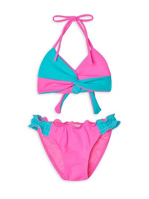 Little Girl's & Girl's Edy Colorblocked Bikini - Pink Swirl - Size 2 - Pink Swirl - Size 2