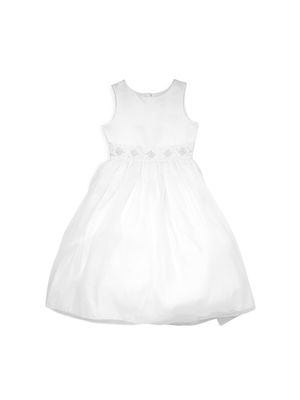 Little Girl's & Girl's Elizabeth Satin & Organza Dress - White - Size 12 - White - Size 12