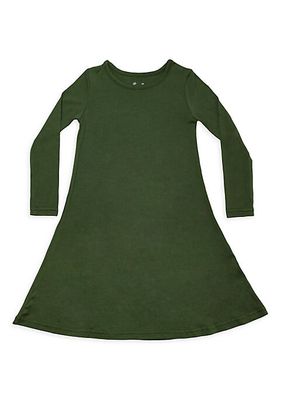 Little Girl's & Girl's Evergreen Long-Sleeve Dress