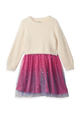 Little Girl's & Girl's Falling Stars Sweater Tulle Dress