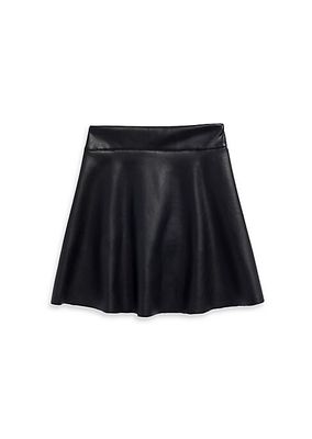 Little Girl's & Girl's Faux Leather Skirt