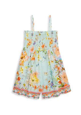 Little Girl's & Girl's Floral Print Playsuit