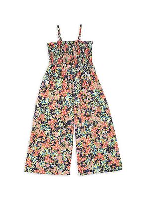 Little Girl's & Girl's Goldie Floral Print Romper