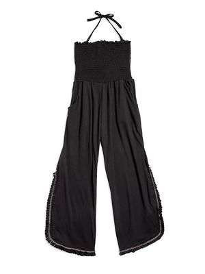 Little Girl's & Girl's Harriet Smocked Jumpsuit - Black - Size 2 - Black - Size 2