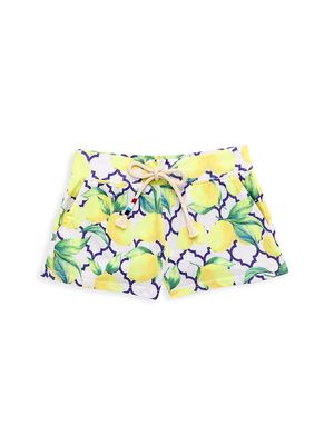 Little Girl's & Girl's Lemon Tree Flounce Shorts - Lemon - Size 14