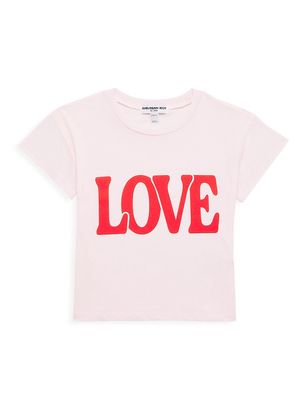 Little Girl's & Girl's LOVE Cropped T-Shirt - Light Pink - Size 10 - Light Pink - Size 10