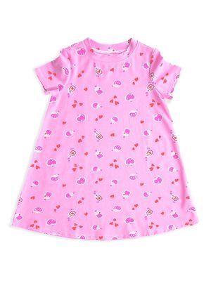 Little Girl's & Girl's Love Potion Short-Sleeve Lounge Dress - Pink - Size 2