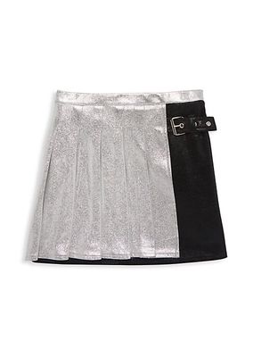 Little Girl's & Girl's Metallic Schoolgirl Skirt