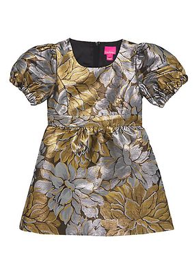 Little Girl's & Girl's Mini Priyanka Metallic Jacquard Dress
