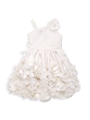 Little Girl's & Girl's Misha Flower Appliqués One-Shoulder Dress - Ivory - Size 6 - Ivory - Size 6