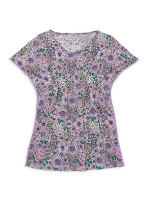 Little Girl's & Girl's Mod Floral Kaftan - Purple - Size 4 - Purple - Size 4